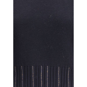 Fabiana Filippi Black Fleece Wool Sweater