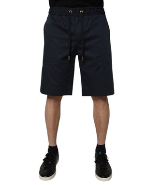 Dolce & Gabbana Navy Blue Cotton Stretch Men Bermuda Shorts