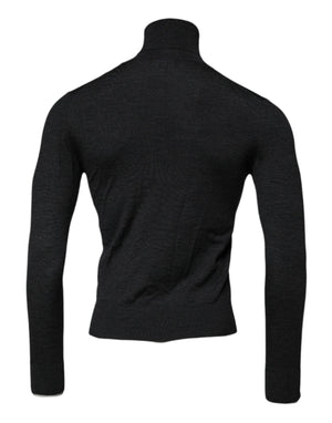 Dolce & Gabbana Black Wool Turtle Neck Men Pullover Sweater