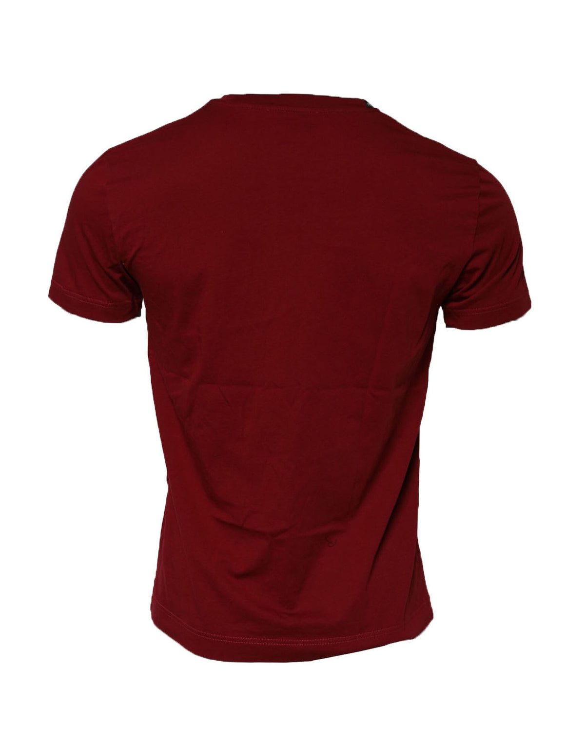 Dolce & Gabbana Maroon Cotton Crew Neck Short Sleeves T-Shirt