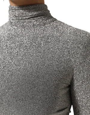 Dolce & Gabbana Gray Nylon Bodycon Sheath Long Sleeves Dress