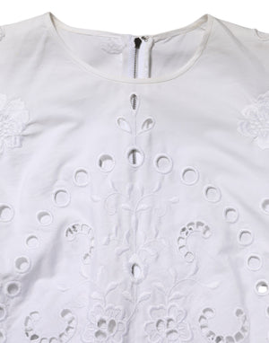 Dolce & Gabbana White Cut Out A-line Sheath Mini Dress