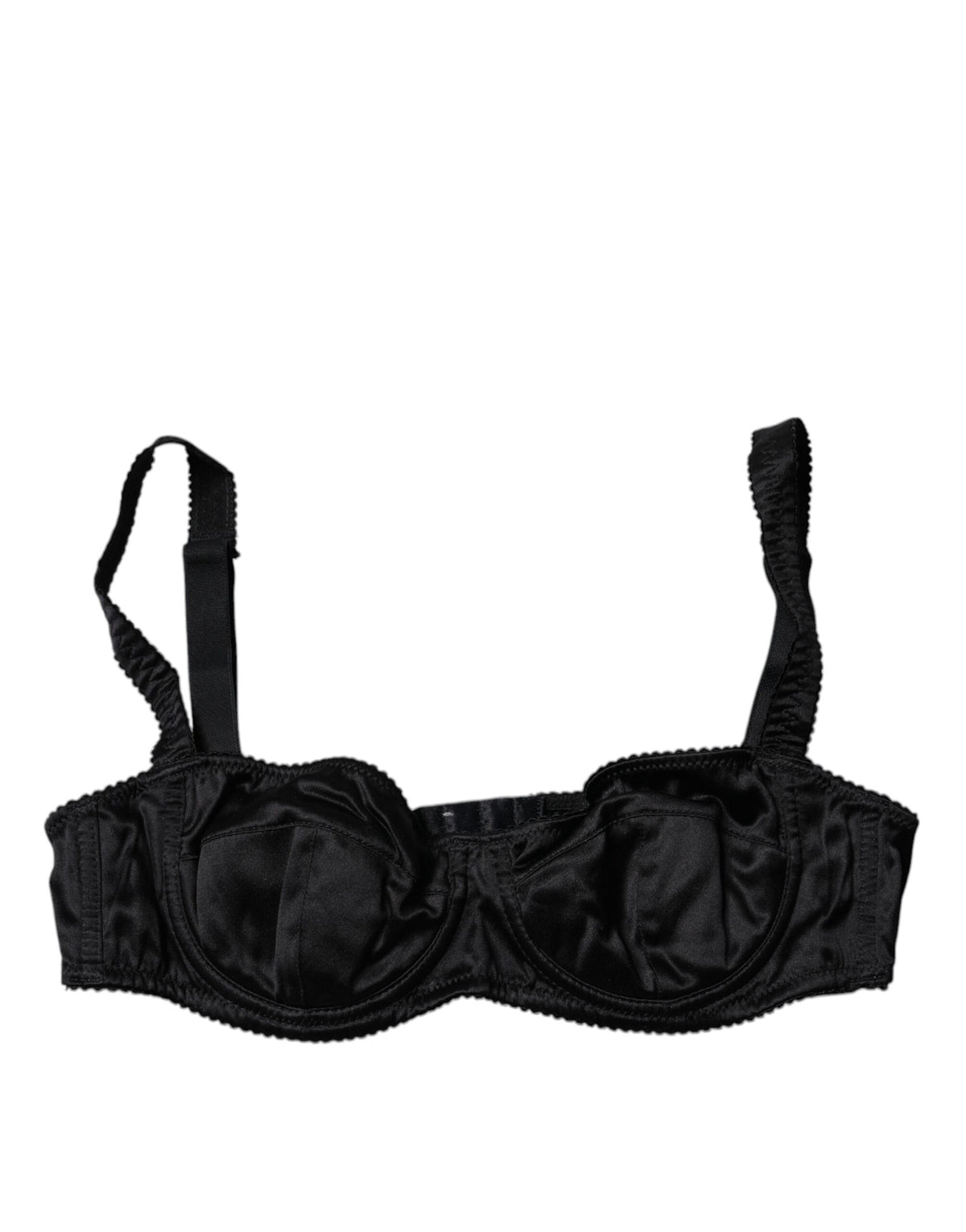 Dolce & Gabbana Black Silk Semi-Pad Balconette Bra Underwear