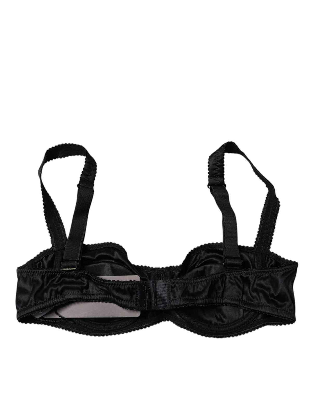 Dolce & Gabbana Black Silk Semi-Pad Balconette Bra Underwear