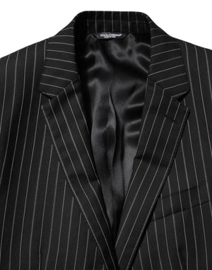 Dolce & Gabbana Black Stripes MARTINI 1 Button Suit Blazer