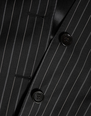Dolce & Gabbana Black Stripes MARTINI 1 Button Suit Blazer
