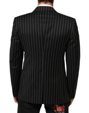 Dolce & Gabbana Black Stripes SICILIA 1 Button Suit Blazer