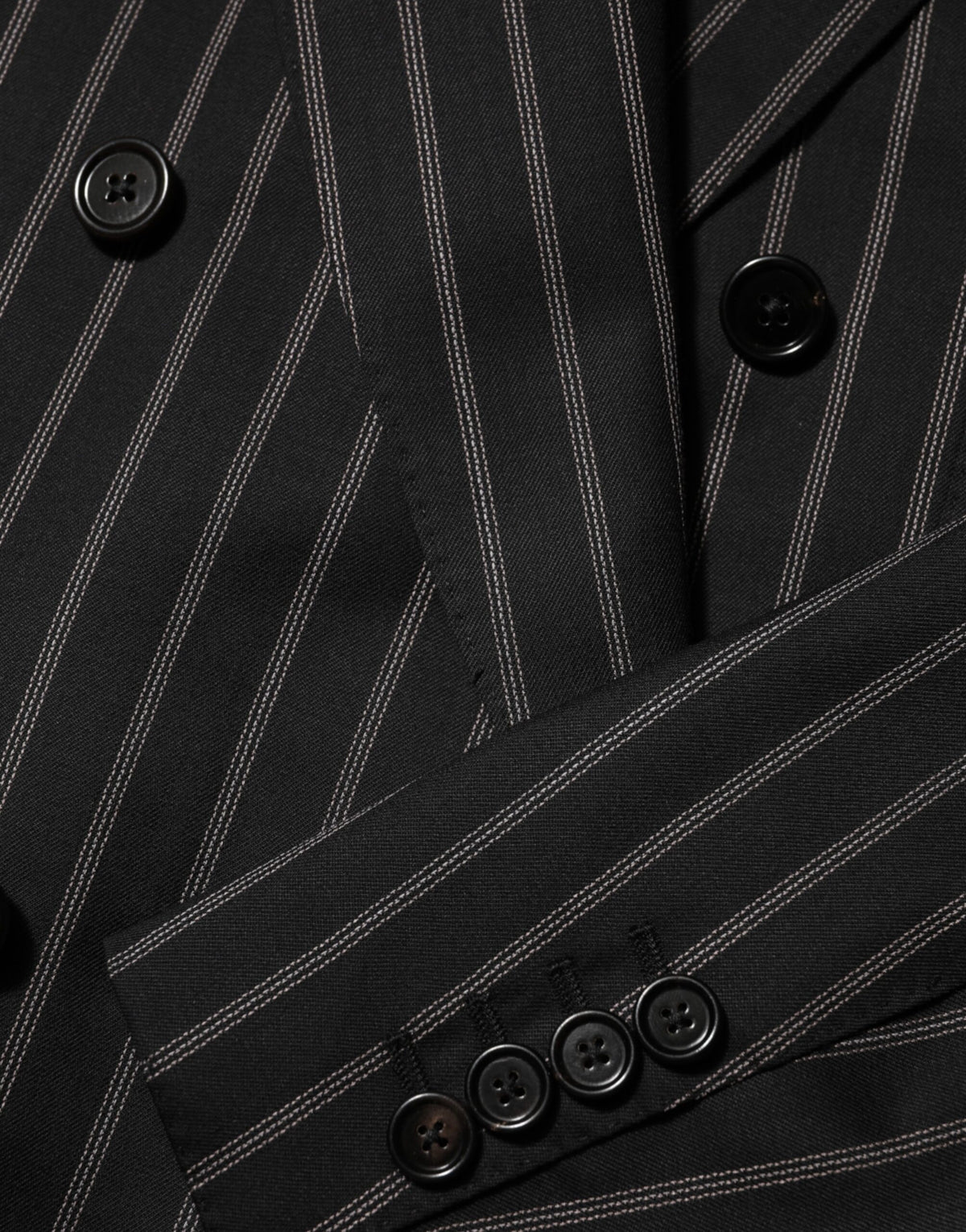 Dolce & Gabbana Black Stripes SICILIA 1 Button Suit Blazer