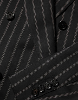 Dolce & Gabbana Black Stripes SICILIA 1 Button Suit Blazer
