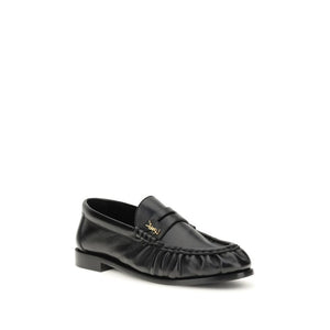 Saint Laurent Black Lamb Ovis Aries Aries Slip-On Loafers