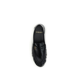 Saint Laurent Black Lamb Ovis Aries Aries Slip-On Loafers