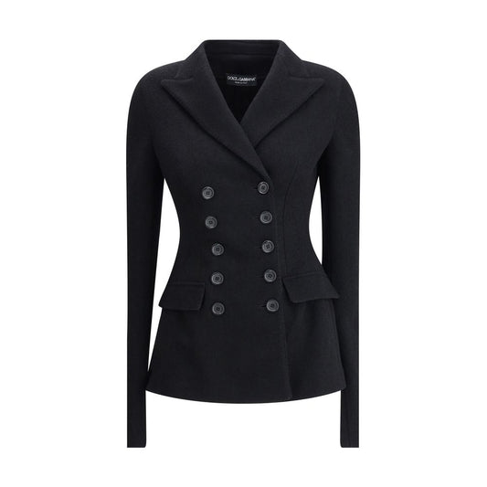 Dolce & Gabbana Black Fleece Wool Coat