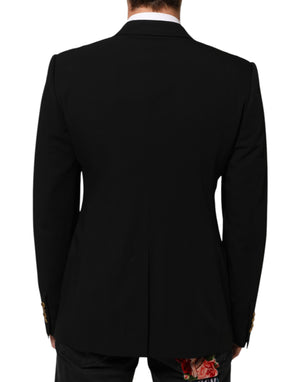 Dolce & Gabbana Black Wool 2 Buttons Suit Men Jacket Blazer