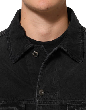 Dolce & Gabbana Black Cotton Stretch Denim Blouson Jacket