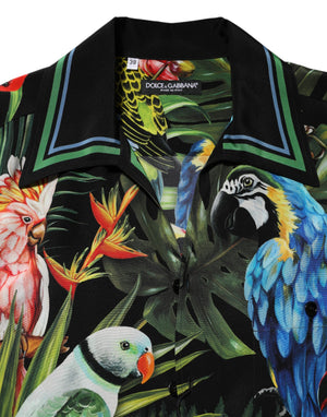 Dolce & Gabbana Multicolor Parrot Print Lounge Casual Shirt
