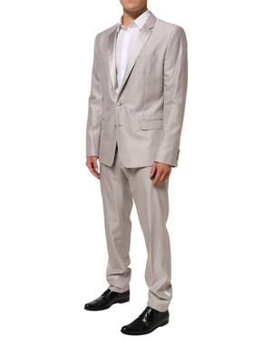 Dolce & Gabbana Light Gray Wool 2 Piece MARTINI Formal Suit