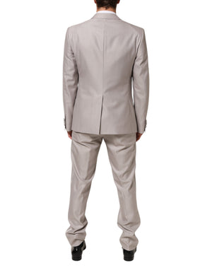 Dolce & Gabbana Light Gray Wool 2 Piece MARTINI Formal Suit
