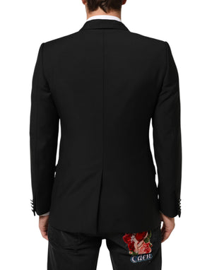 Dolce & Gabbana Black Wool MARTINI 2 Button Men Suit Blazer