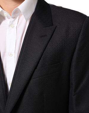 Dolce & Gabbana Black Wool 2 Buttons Suit Jacket Men Blazer