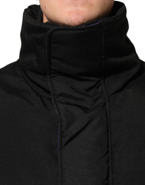 Dolce & Gabbana Black Nylon Puffer Men Full Zip Jacket
