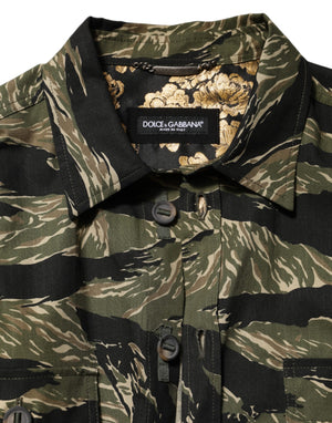 Dolce & Gabbana Multicolor Camouflage Cotton Casual Shirt