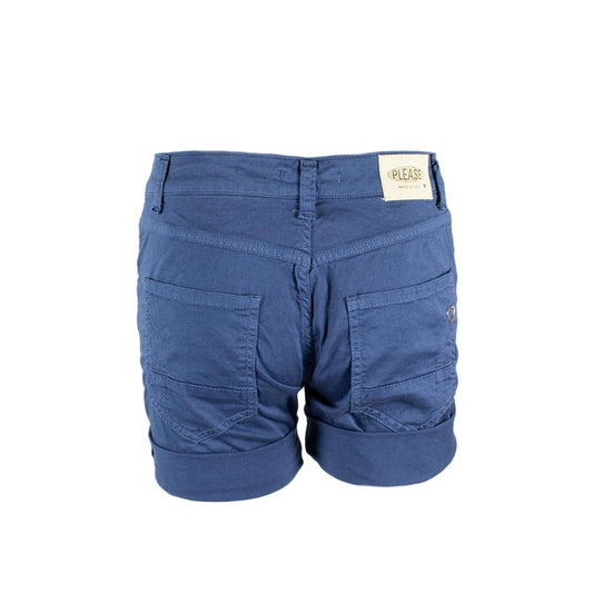Please Blue Cotton Shorts