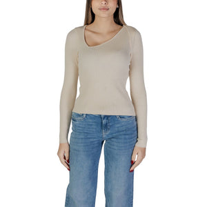 Vila Clothes Cream Viscose Sweatshirt
