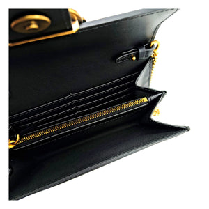 PINKO Black Leather Clutch Bag