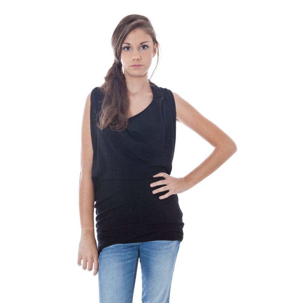 Phard Black Viscose Women's Sleeveless Shirt