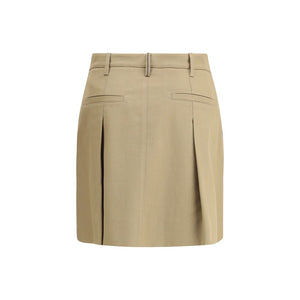 Brunello Cucinelli Beige Cotton Mini Skirt