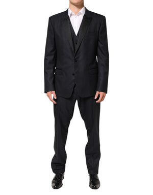 Dolce & Gabbana Black MARTINI 2 Buttons Suit 3 Piece Suit