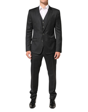 Dolce & Gabbana Black MARTINI 2 Buttons Suit 3 Piece Suit