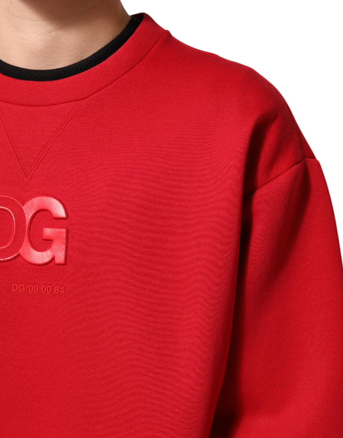Dolce & Gabbana Red DG Logo Crew Neck Men Sweatshirt Sweater