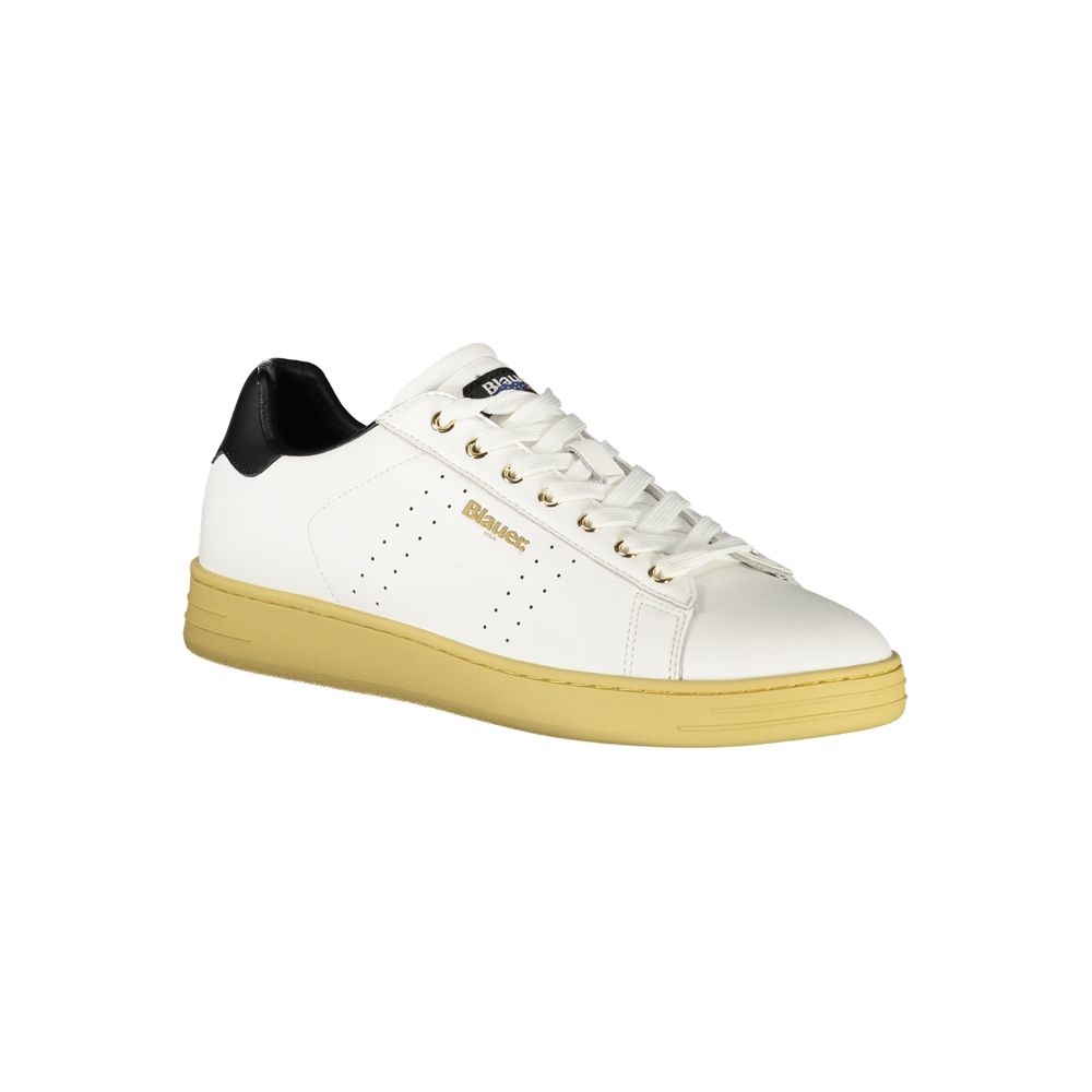 Blauer White Leather Men Sneaker