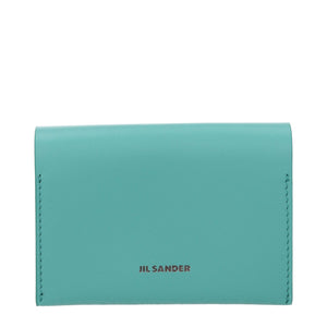 Jil Sander Green Leather Cardholder