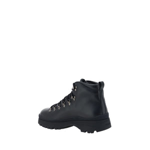 Prada Black Rubber Lace-Up Boots
