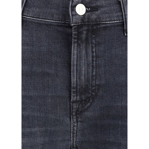7FOR Black Cotton Bootcut Jeans