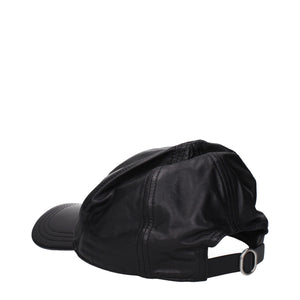 Jil Sander Black Leather Cap (Baseball Hat)