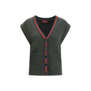 Gucci Green Wool Sleeveles Sweater