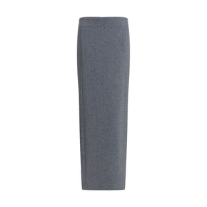 Thom Browne Gray Fleece Wool Long Skirt