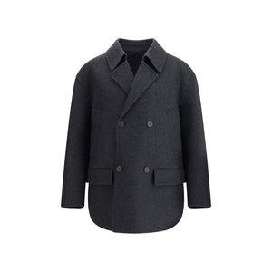Fendi Gray Fleece Wool Coat