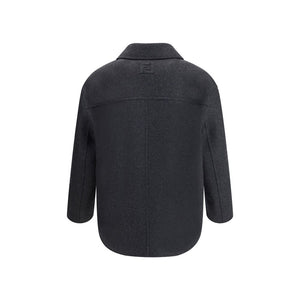 Fendi Gray Fleece Wool Coat