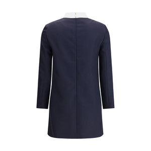 Thom Browne Blue Fleece Wool Casual Dress