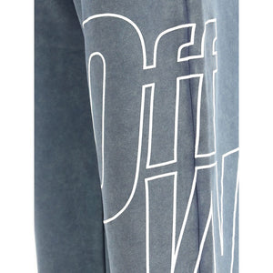 Off-White Blue Cotton Joggers (Workout Pants)