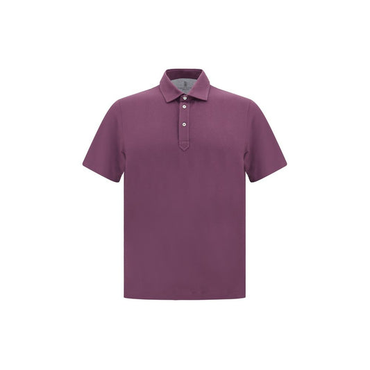 Brunello Cucinelli Purple Cotton Polo Shirt