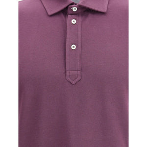 Brunello Cucinelli Purple Cotton Polo Shirt