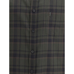 Saint Laurent Green Cotton Pattern Shirt