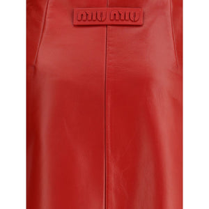 Miu Miu Red Lamb Ovis Aries Aries Long Skirt