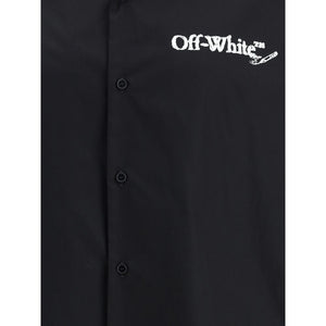 Off-White Black Cotton Pattern Shirt