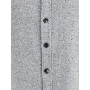 ZEGNA Gray Cashmere Dress Shirt